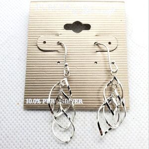 NWT Pure 100 by Danecraft Silver Dangling Earrings